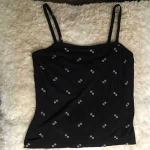Esprit de corp. black tank top with dots, vintage